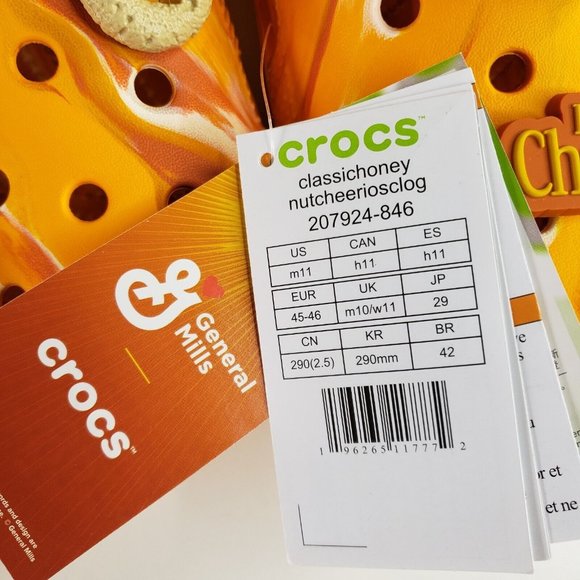 Crocs Classic Clog Honey Nut Cheerios Mens Size 11 Marbled Orange Yellow 207924 - Picture 11 of 11